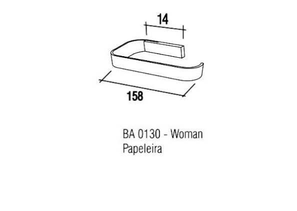 Papeleira de Parede  Woman Cromado - Zen Design
