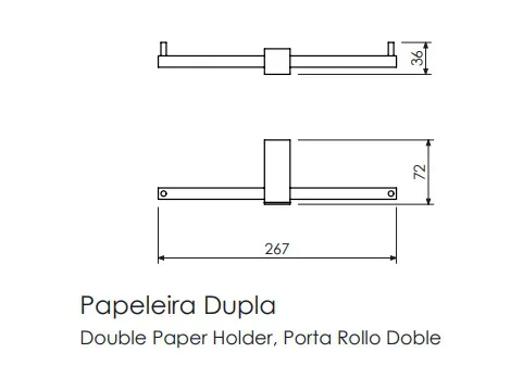 Papeleira Dupla Kapa Cromado - Crismoe