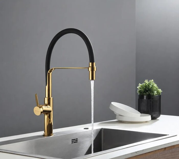 Torneira Monocomando Gourmet Dourado Brilho - Deck Casa