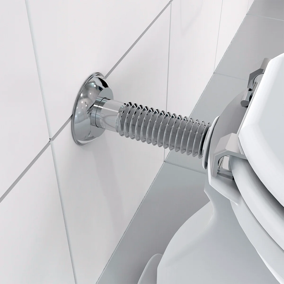 Tubo De Ligação Ajustável Bacia Sanitário Blukit - Cromado