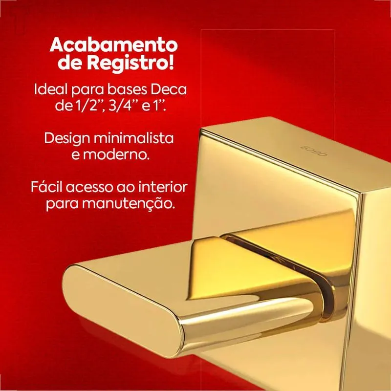 Acabamento de Registro Deca de Gaveta - Gold Polo 4900.GL33.PQ
