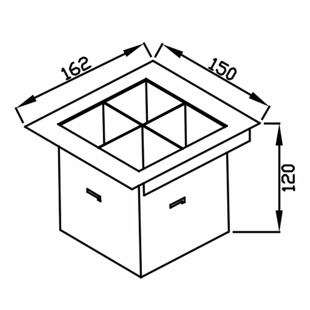 Porta Talheres para Canal Úmido Individual Debacco - Aço Inox