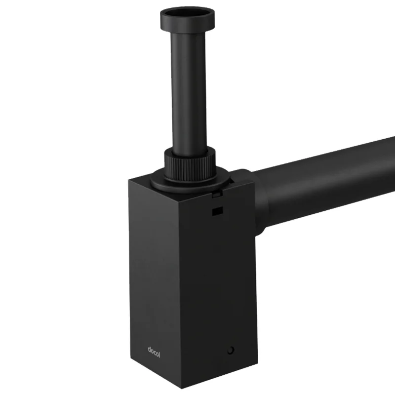 Sifão Quadrado Para Lavatório Movel Lux - Preto Fosco