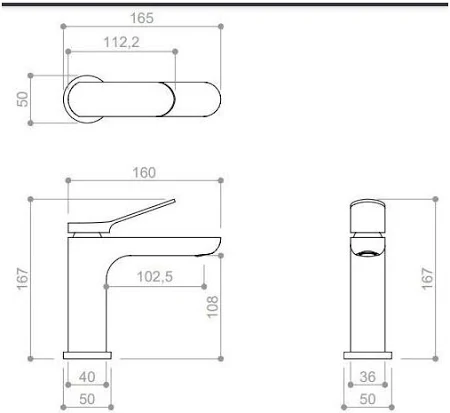 Torneira Monocomando Bica Baixa La Vie Rose Gold  - Rubinettos RB4005