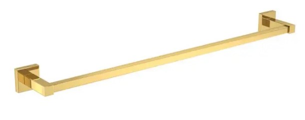 Porta Toalha de Banho 60cm Quadratta Gold Brilho