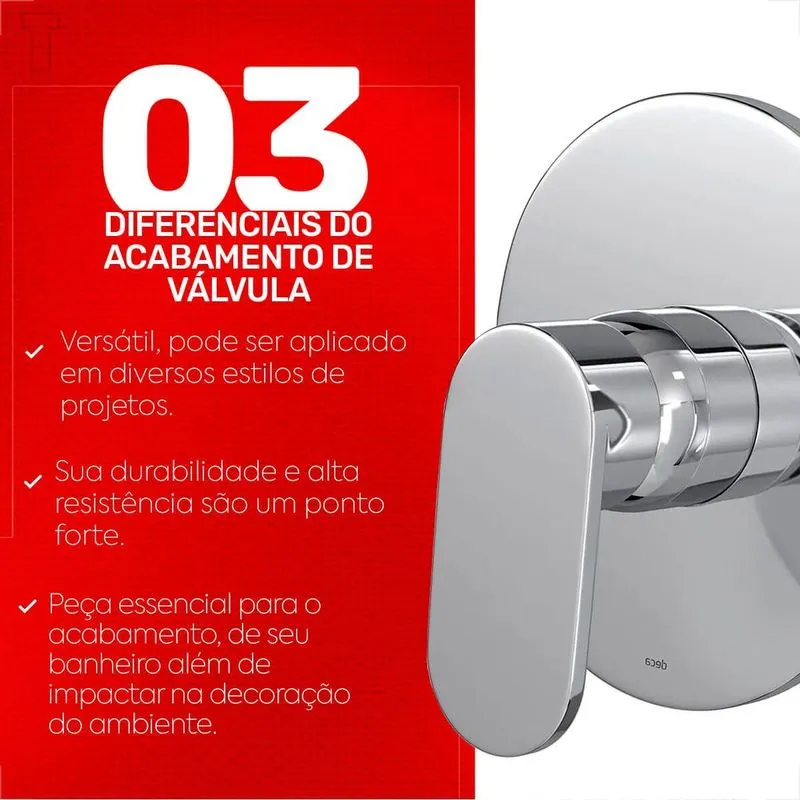 Acabamento Monocomando para Chuveiro Cromado Drop - 4993.C91.CHU