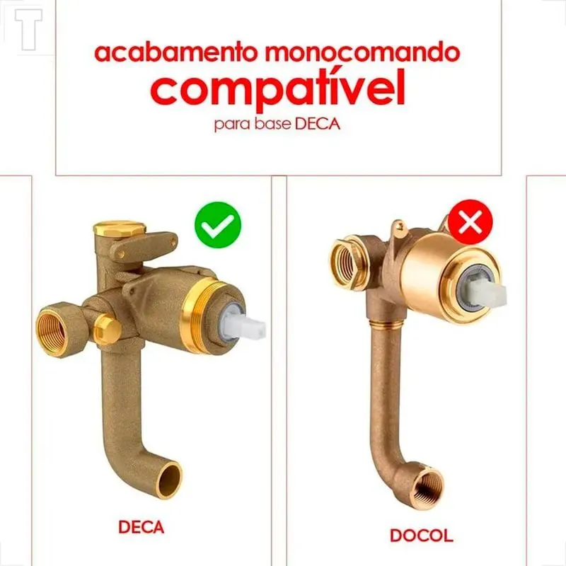 Acabamento Monoc Chuveiro Quadrado Cubo Base Deca Rose Gold - Movel