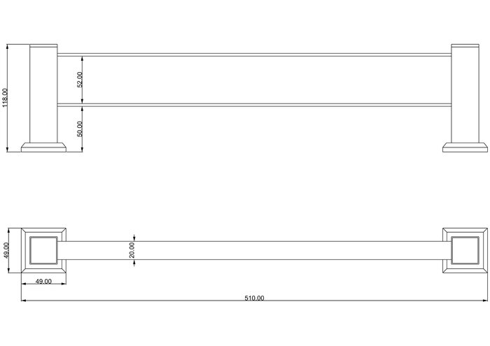 Toalheiro de Banho Duplo 51cm  Premium Gold Brilho - Ducon