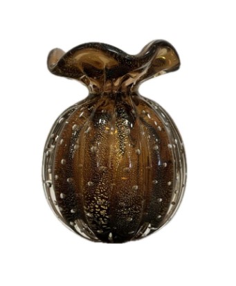 Vaso de Decoração em Murano com Pó de Ouro - Linha Trouxinha