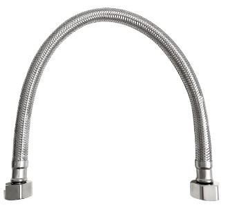 Engate Flexível Aço Inox 40cm 1/2 Entrada Acabamento Metal Cor Prateado
