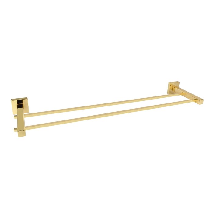 Toalheiro de Banho duplo 51cm Square Gold Brilho - Ducon
