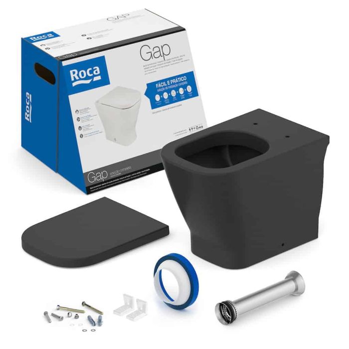 Kit de bacia convencional e itens de instalação Gap ONIX