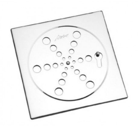 Grelha/Ralo Quadrada Inox Com Fecho Com Caixilho 10,5cm -  Meber