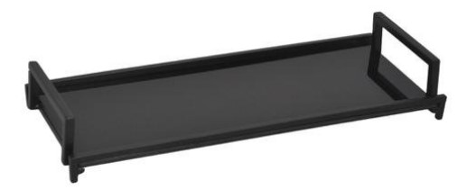 Bandeja De Vidro Black Para Decoração 12x28cm