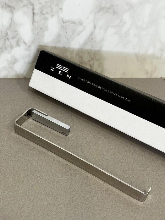 Toalheiro de rosto cromado 26cm - Zen Designer