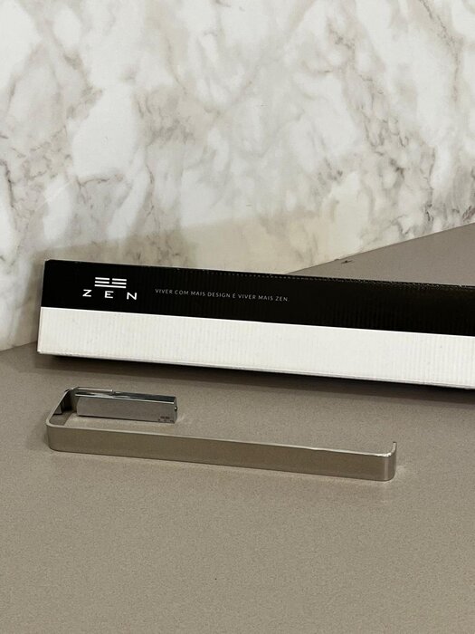 Toalheiro de rosto cromado 26cm - Zen Designer