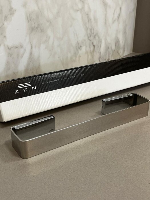 Toalheiro de rosto cromado 30cm - Zen Designer