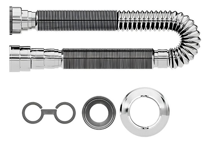 Sifão Sanfonado Extensível Blukit 1,5m Cromado Universal