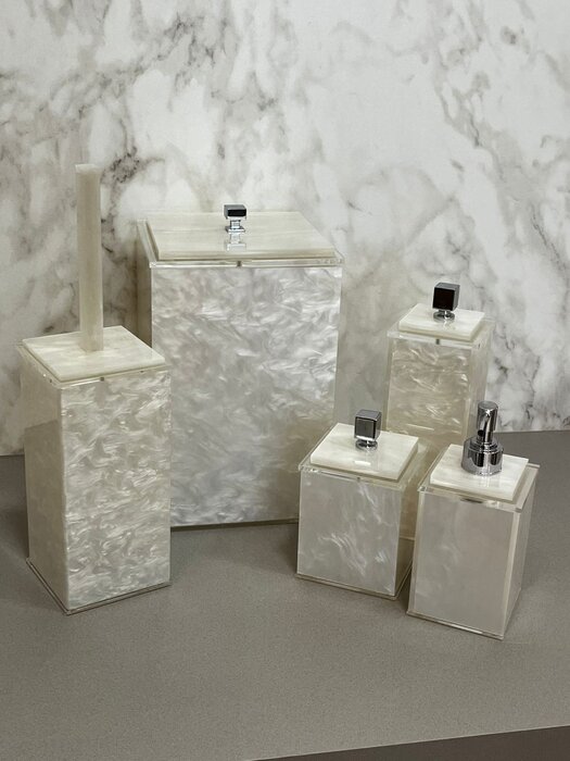 Kit Acessórios para Banheiro 5 Peças - Acrílico Pérola