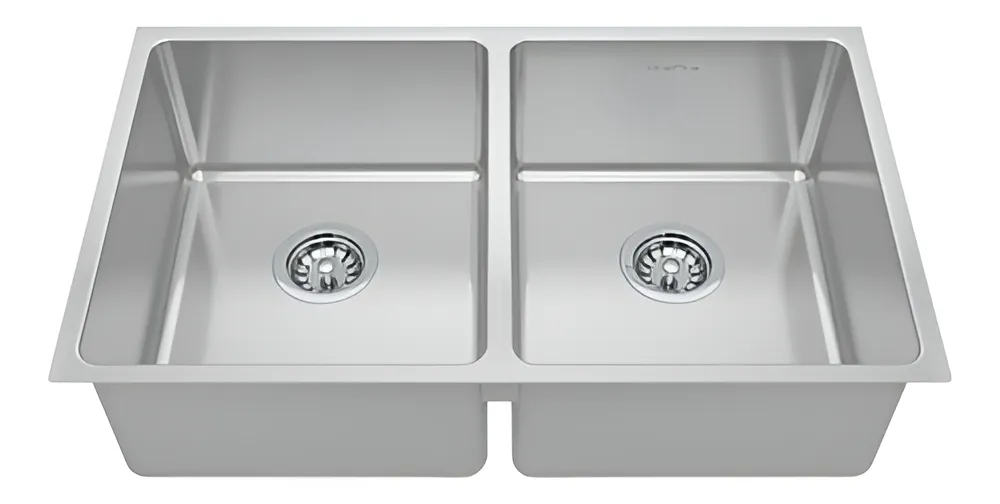 Cuba Dupla Inox 74,5x44x20cm Embutir Acetinado Premium - Ghelplus