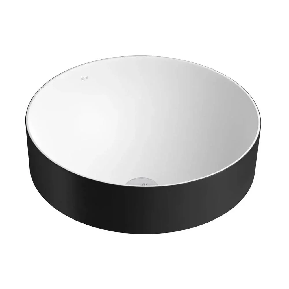 Cuba para Banheiro de Sobrepor Redonda 40cm Ébano e Branco L.1050.72 - Deca