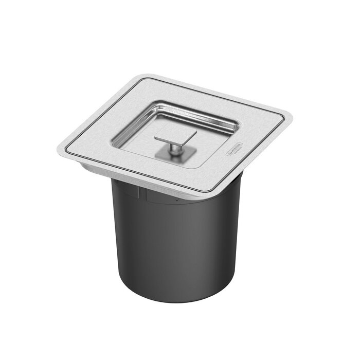 Lixeira de Embutir Tramontina Clean Square em Aço Inox com Balde Plástico 5 L
