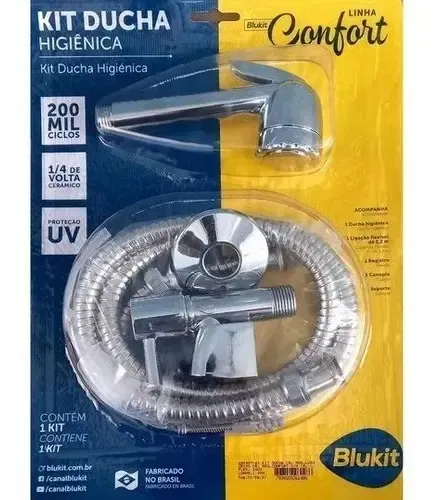 Ducha Higiênica Luxo Registro Desviador 1/4 Volta Cromado - Blukit