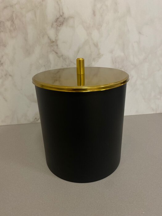 Lixeira poliestireno 5 Litros Preta Fosca com Tampa Gold - Brinox