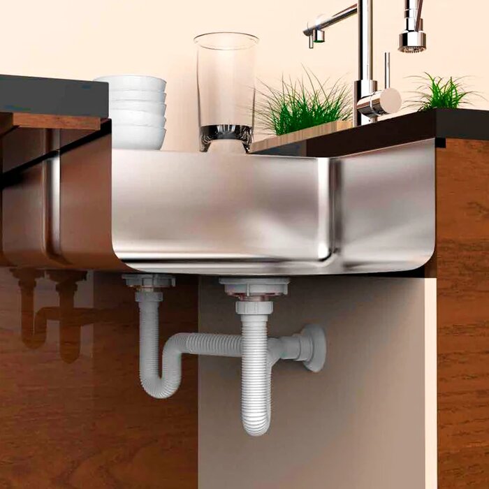Sifão Tubo Extensivo Duplo Universal Branco - Blukit