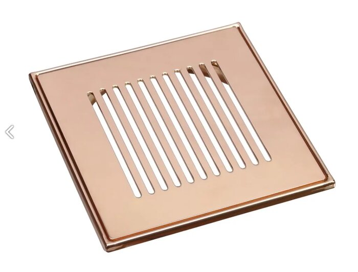 Grelha com Base 15x15cm Listras Rose Gold -  Invinox