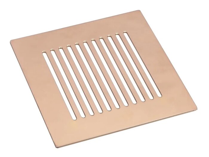 Grelha com Base 15x15cm Listras Rose Gold -  Invinox