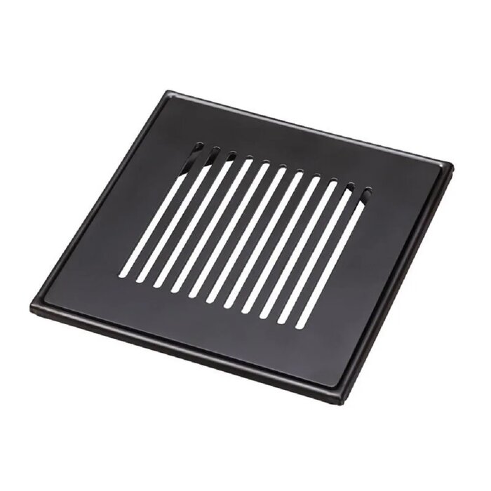 Grelha com Base 15x15cm Listras Black Fosco - Invinox