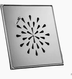 Grelha com Base 15x15cm com Fecho Gotas Cromado - Invinox